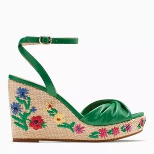 Kate Spade Tallulah Wedge Sandals in Green Bean Multi